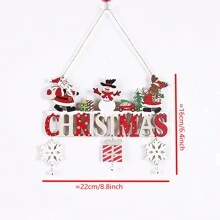 1隻聖誕主題的木質聖誕老人鈴鐺掛件,適用於派對裝飾,門掛環