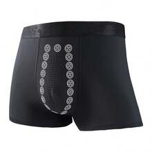 2pcs/pack Men's Modal Boxer Briefs With Negative Ions, Mid-waist, Breathable, Comfortable, (black+gray) - Multicolor - View 4