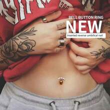 1件流行鉆石臍環,採用不銹鋼材料,五顆鑲嵌鑽的美化裝飾 - 銀色 - 查看 10