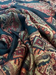 1入時尚提花腰果流蘇披肩,適合旅行和攝影