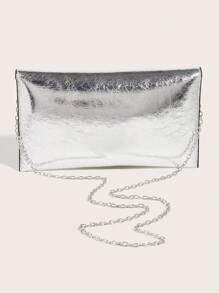 豪華晚餐包，迷人，優雅，精緻，安靜奢華 1入組時尚銀色 PU 皮革斜挎包和手拿包女士方形包女士，女士，派對女孩，新娘完美適合派對、婚禮、舞會、晚餐/宴會、晚宴/宴會，送給女性媽媽老師朋友伴娘的最佳禮物 - 銀色 - 查看 4