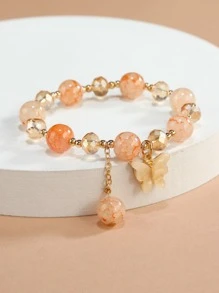 蝴蝶墜飾珠子裝飾手環 - 彩色 - 查看 6