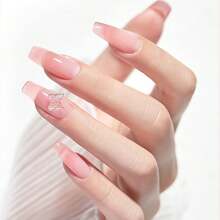 1入組 8 毫升裸粉色指甲油，果凍粉色指甲油，水性低氣味剝離，防碎美甲，光澤亮澤，適合家庭沙龍 Diy 美甲藝術美甲，0.28 液體盎司