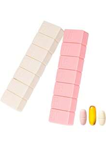 2 Pcs/Set Weekly Pill Organizer, Large 7 Days Pill Cases Travel Daily Pill Box Pill Box Pill Case Pill Organizer Pill Container College Vacation Cruise Summer Holiday Essentials Medical Bag Medicine Organizer Travel Accessories Travel Organizer Travel Essentials Travel Stuff Travelling Bag College Vacation Cruise Summer Holiday Essentials First Aid Kit - Multicolor - View 1