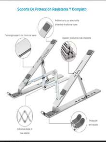 Base Soporte Laptop Aluminio,plegable,portátil Y Ajustable - Plateado - Ver 3