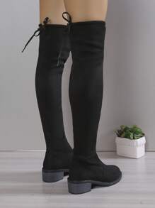 Giày bốt Nữ Thời trang Trượt trên - màu đen - Xem 5