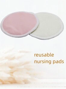 2 pcs Reusable Breastfeeding Pads,Recyled Cloth Washable Absorbent Reusbale Bamboo Nursing Pads