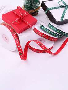 25碼/卷聖誕節禮物派對裝飾包裝緞帶蝴蝶結 - 綠色 - 查看 5