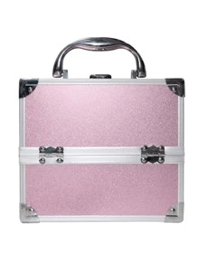 Portable Aluminum Toiletry Bag: Professional Makeup Case, Nail Polish Organizer Case With Wheels, Makeup Case, Makeup Bag - Ideal For Travel And Events, Robust And Modern Design - Pink - View 5