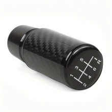 通用汽車改裝鋁合金碳纖維換擋杆齒輪棒,手動和自動變速,個性化齒輪旋鈕帶5/6速度亞克力頭,9cm - 銀色 - 查看 5