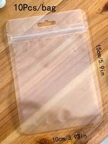 10 个 Ins 风格磨砂透明自粘塑料袋，配有彩色珠宝卡，用于存储和包装，圣诞节 - 無色 - 查看 8