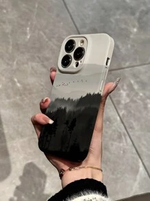 1 个黑白森林印花手机壳 - 彩色 - 查看 2