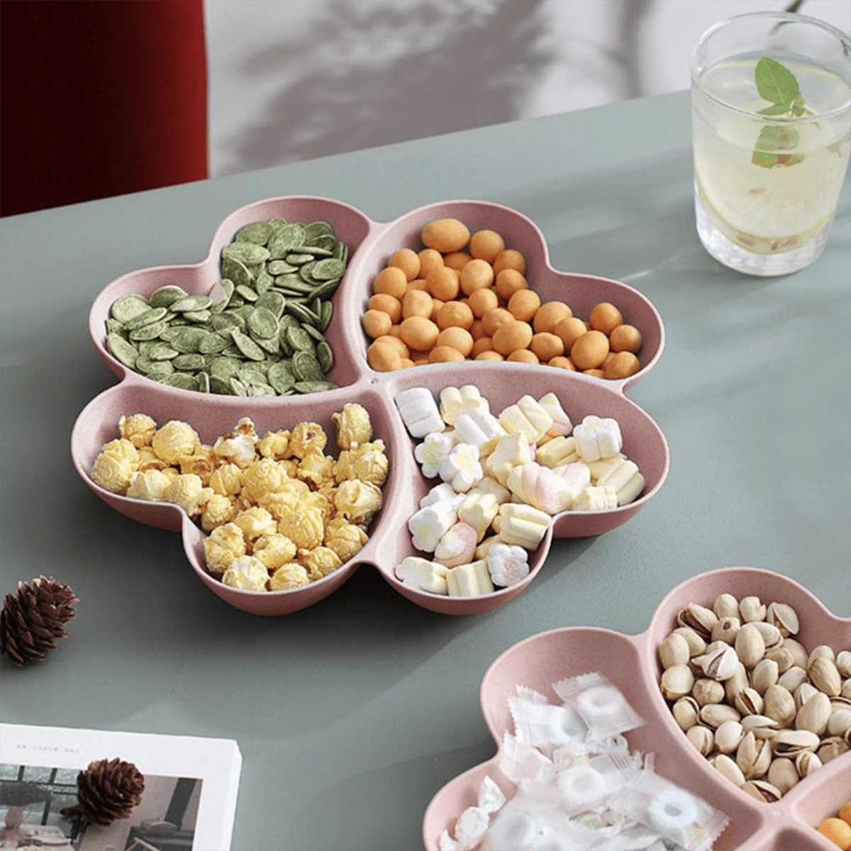 1pc Appetizer Serving Platter, Unbreakable Chip & Dip Serving Divided