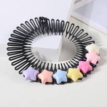 1入組隨機顏色五角星造型髮夾,適用於幼兒女孩的劉海/頭髮/寶寶頭髮,適用於日常使用 - 彩色 - 查看 5