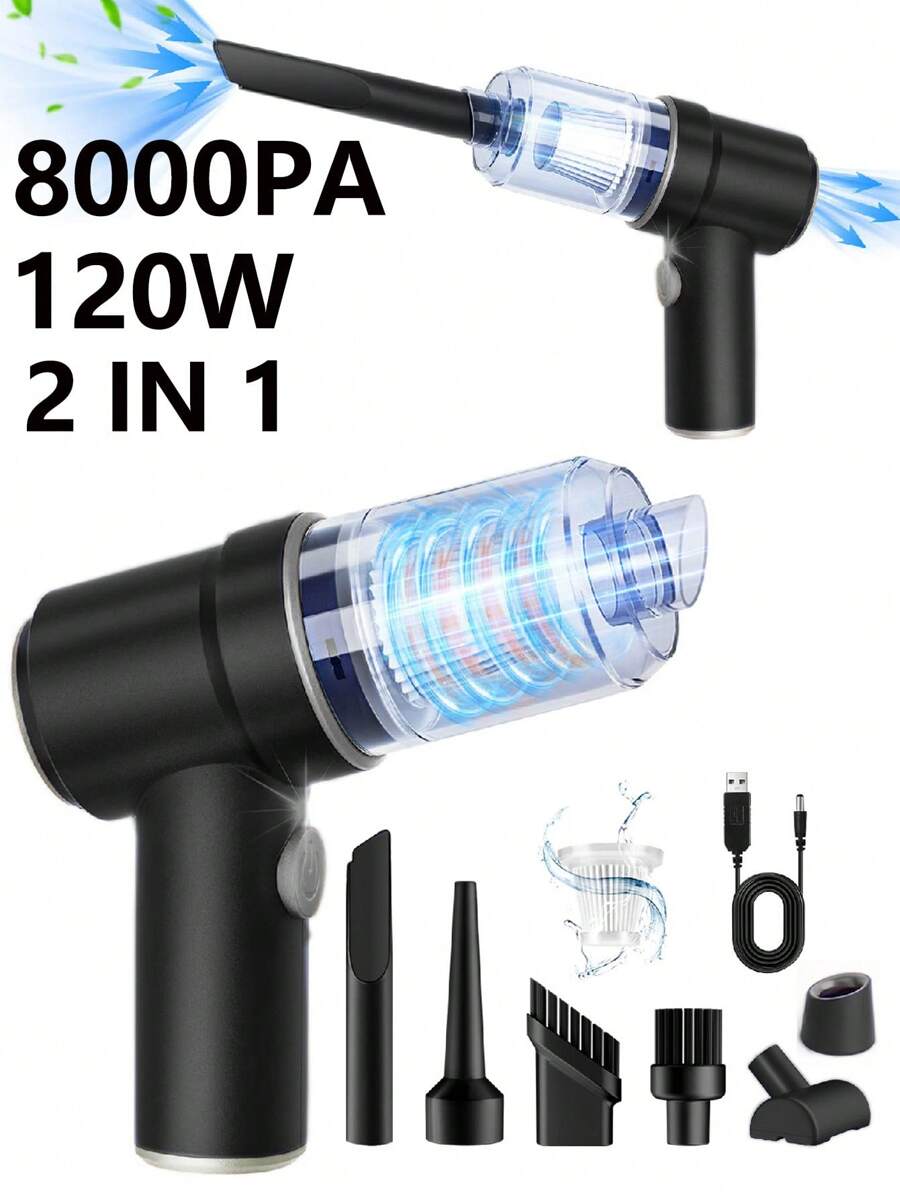 Cordless Handheld Car Vacuum Cleaner 8000Pa Suction Power, Dual Use