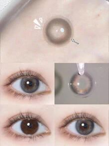 1對霧灰色彩隱形眼鏡,年度使用,14.0mm - 灰色 - 查看 3