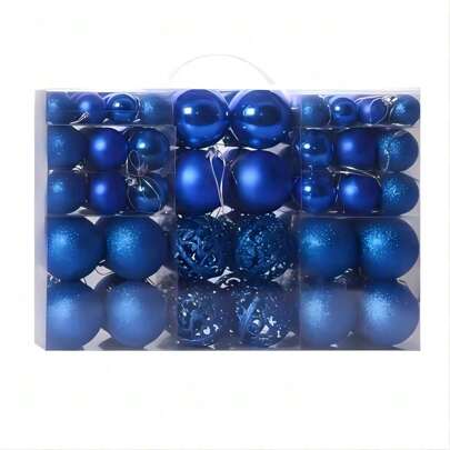 Set di 100 pezzi di decorazioni natalizie a forma di palla, confezione di addobbi natalizi infrangibili con scatola regalo portatile (rosso/oro/argento/nero/marrone/nero e oro/rosso e bianco/rosa), Natale