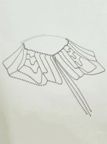 1pc Fashionable Rhinestone Body Chain Beach Bikini Accessory For Women - Silver - View 6