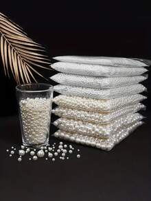 4/6/8/10/12mm Ngọc trai Giả Hạt Lỏng lẻo Hạt tròn Thủ công Đối với Làm đồ trang sức Trắng Màu be Của phụ nữ DIY Dây chuyền Vòng tay Chuỗi Hoa tai Trang trí Phụ kiện - trắng - Xem 7