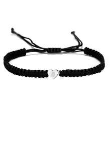 1 Peça Pulseira Charme De Alfabeto Em Tecido Simples E Fashion De Jóias, Pulseira De Amizade Para Casais E Amigos