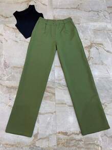 Women Pants - Army Green - View 3