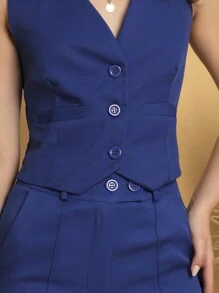 Women Two-piece Outfits - 寶藍色 - 查看 4