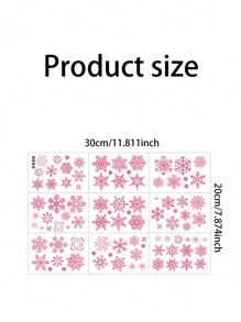 9 miếng dán cửa sổ hình bông tuyết Giáng sinh, miếng dán tĩnh điện cho cửa sổ cửa hàng, cửa kính và trang trí cảnh - Hồng - Xem 4