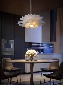 BOBORAT 1套-北歐風格-創意花形LED吊燈，具有三種顏色變換，蝴蝶雙頭吊燈，奶油色花瓣燈罩，19英寸（40厘米）現代吊燈，適用於餐廳、臥室、酒吧、廚房、走廊，AC80-260V - 白色 - 查看 5