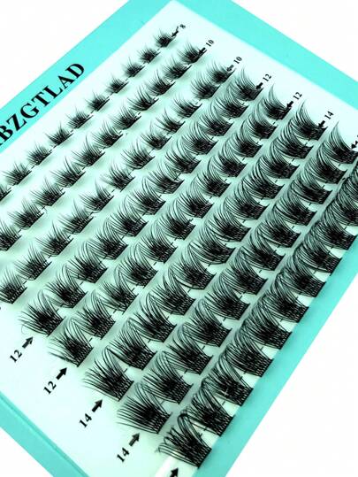 HBZGTLAD 8 Rows 96pcs Mixed Sectional Lash Cluster Dense C/D Curved 3d Fluffy Fan Individual Pre-Made Volume Fake Lashes In Blue Paper Box For Eye Extensionlash Clusters,Eyelash Clusters,Individual Eyelashes,Lashes,Fake Lashes