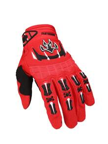 FASTGOOSE Touch Screen Motorbike Gloves - Red - View 2