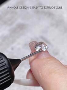 1瓶10毫升免洗接缝填充美甲钻石胶，带针管，强力粘合，适用于美甲沙龙
