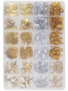 CECILLIA WIG 200件編織髮繩配件，合金空心雪花，小星星，小十字架等配件，空心編織環，髮圈，髮扣，派對髮圈，派對配衣服等日常使用