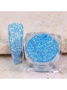 1盒闪亮美甲糖粉，粉色3D亚克力花朵设计糖果色美甲粉 - 寶藍色 - 查看 3