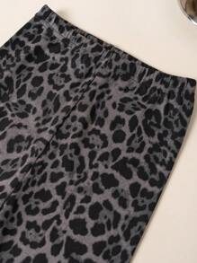 1 cặp quần legging lửng họa tiết hoa và báo xám cho bé gái thích hợp mặc hàng ngày trong mọi mùa - Nhiều màu - Xem 5