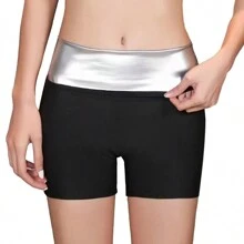 Yoga Cao eo Tắm hơi Mồ hôi Nóng Yoga Quần short , Mùa hè Siêu mỏng Thoáng khí Đàn hồi Tắm hơi Quần , Giải phóng Của bạn - Bạc - Xem 3