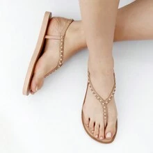 Women Flat Sandals - Màu be - Xem 3