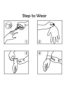 50 只装黄色耐用橡胶手套，无粉，一次性，家用清洁手套，防滑功能 - 黃色 - 查看 8