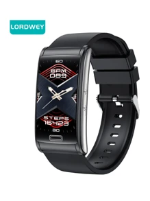 LORDWEY E600 ECG 智能手表男式无创血糖心率血压监测仪运动计步智能手表女式安卓 - 黑色 - 查看 1