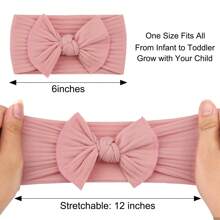 10pcs/Set Assorted Warm-Toned Pit Tie Bowknot Hairbands For Kids And Baby. Soft And Comfortable With New Texture Design, Woven Nylon Material Applicable All Year Round - Multicolor - View 2