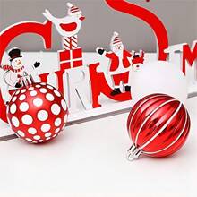 30pcs Red Christmas Ball Decorations For Christmas Tree, 6cm/2.37'' Shatterproof & Glittering Plastic Hanging Balls For Xmas Wedding Party Decorations,Christmas - Red and White - View 6