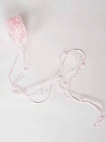 3米手工珍珠串珠緞帶,用於束花禮物包裝,diy蛋糕和禮盒裝飾,不含塑料卷心餅乾 - 粉色 - 查看 2