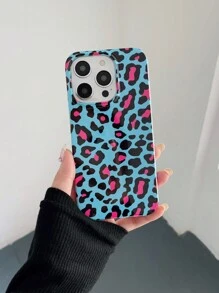 Cheetah Print Leopard Print Phone Case Compatible With IPhone 16 16Pro Max 15Pro 14Plus 13 12Pro 11 XR Waterproof Shockproof Anti-Fall Scratch Resistant - Blue - View 2