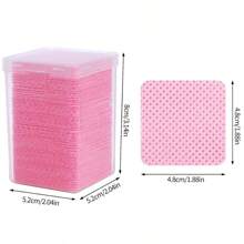 XEIJAYI 200入組粉色無絨釘針條紙擦拭工具,無紡布睫毛膠清潔墊,適用於眼睫毛擴展用品和指甲油睫毛膠清潔墊 - 粉色 - 查看 3