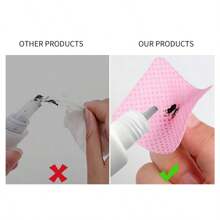 XEIJAYI 200入組粉色無絨釘針條紙擦拭工具,無紡布睫毛膠清潔墊,適用於眼睫毛擴展用品和指甲油睫毛膠清潔墊 - 粉色 - 查看 4