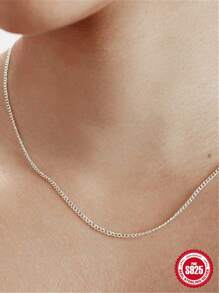 1条925银项链，45厘米/40厘米，时尚简约，金银双色，适合女性婚礼、订婚派对等场合，精美珠宝礼品。