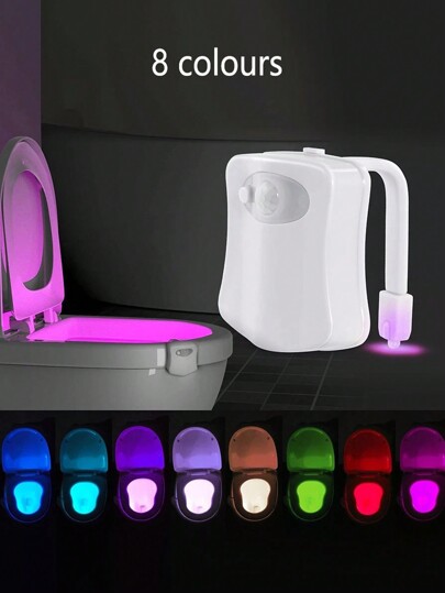 1pc 8-Color Led Toilet Seat Light With Motion Sensor For Bathroom Bathroom Decor Fall Decor
