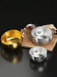 1入組金色不銹鋼麵條碗,大尺寸,耐熱湯碗適用於火鍋,拉麵,,韓語風格麵條,創意餐具適用於家庭和餐廳使用,合適的適用於煤氣灶和感應炊具 - 金色 - 查看 3