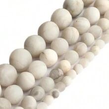 1 Fio De Pedra Natural Fosca Branco Crisocolla Contas Espaçadoras Soltas Para Fazer Jóias Diy Pulseiras Colar Acessórios Para Mulheres