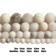 1 Fio De Pedra Natural Fosca Branco Crisocolla Contas Espaçadoras Soltas Para Fazer Jóias Diy Pulseiras Colar Acessórios Para Mulheres