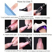 Extensión De Uñas De Color Blanco Lechoso, 15 Ml, Poligel, No Pegajoso A La Mano, Para Diseño De Uñas, Extensión De Punta De Uñas, Gel De Uñas Uv/led, Herramientas De Manicura Y Pedicura, Productos Para Uñas - Blanco - Ver 6